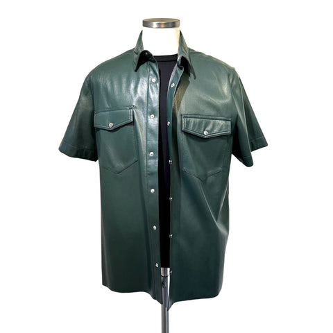 Nanushka men's leather button down shirt