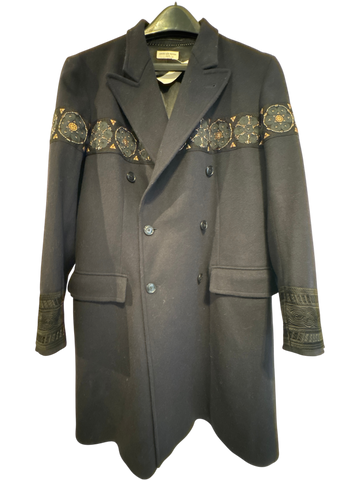 Men's Dries Van Noten Dark Blue Wool Size L Coat