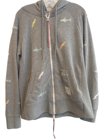 Men's Thom Browne Gray Cotton Terry Hoodie
