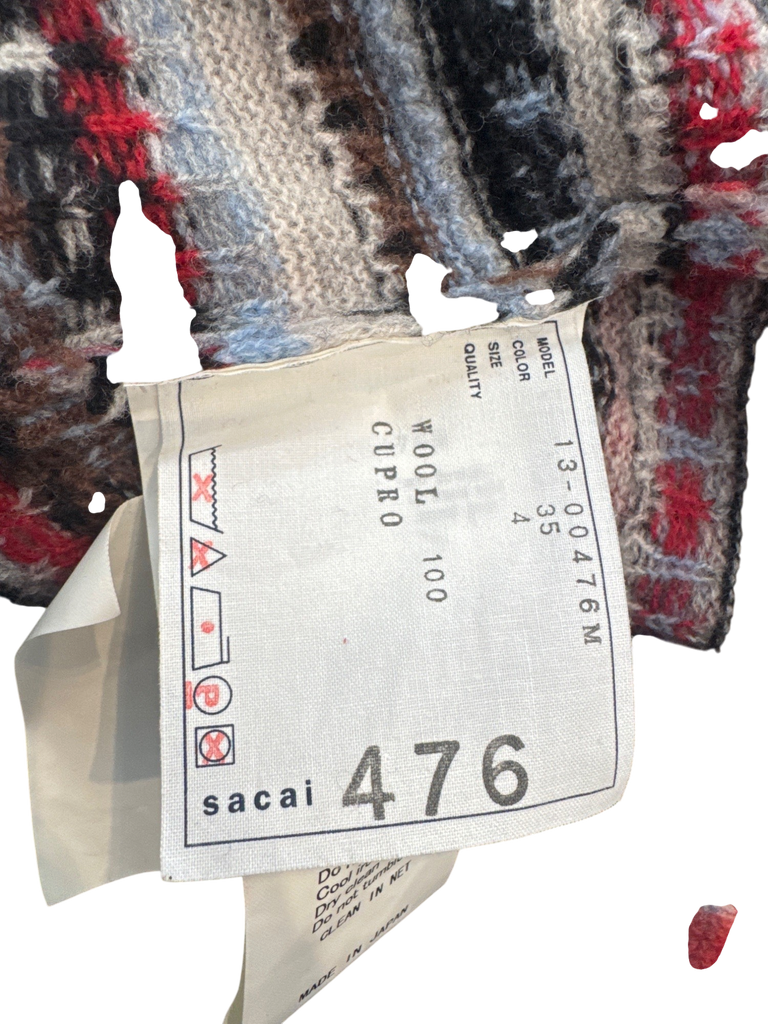 Men's Sacai Multi-Color Wool Sweater