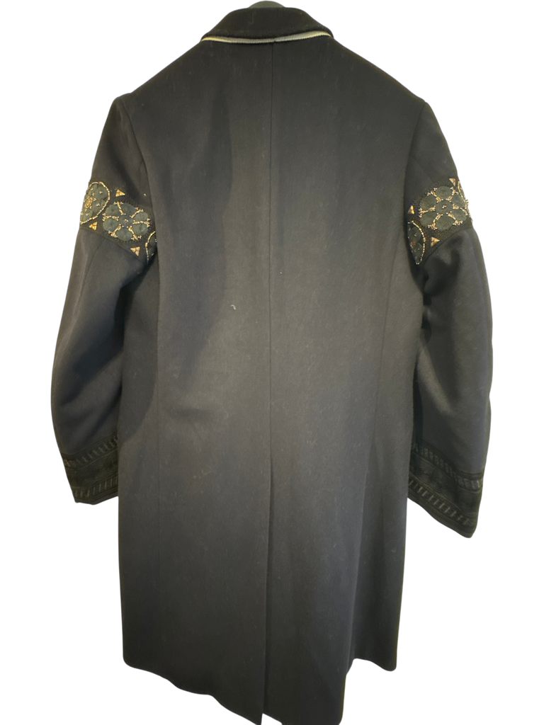 Men's Dries Van Noten Dark Blue Wool Size L Coat
