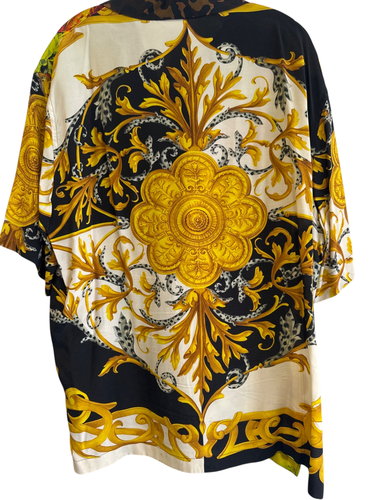 Men's Versace Red/Green Silk Size 42 Shirt