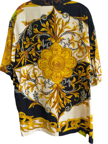 Men's Versace Red/Green Silk Size 42 Shirt