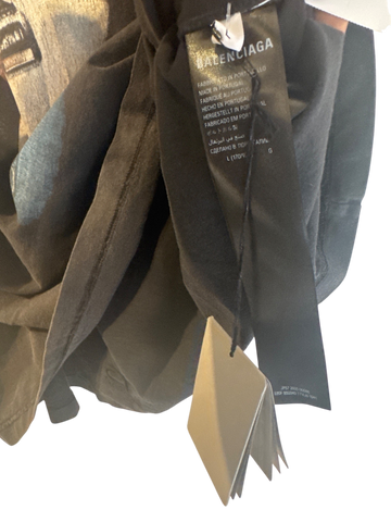 Men's Balenciaga Washed Black Cotton Jersey Size L T-shirt