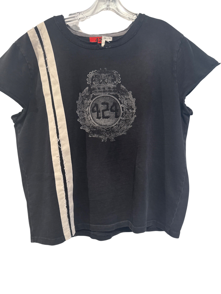 Men's 424 Washed Black Cotton Size L T-shirt