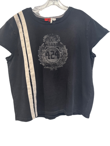 Men's 424 Washed Black Cotton Size L T-shirt