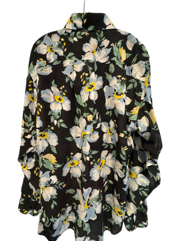 Men's Tom Ford Black White/Blue Lyocell Size L Button Down