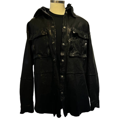 Diesel men's leather trench jacket